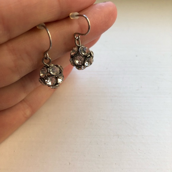 Vintage Jewelry Chic Silver Diamond Disco Ball Drop Earrings Poshmark